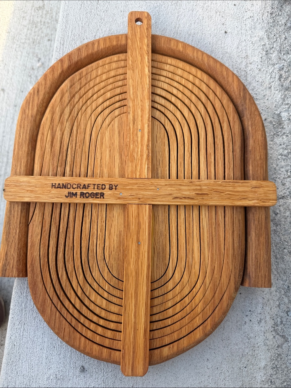 Handcrafted Oak Folding Trivet by - Natural Wood